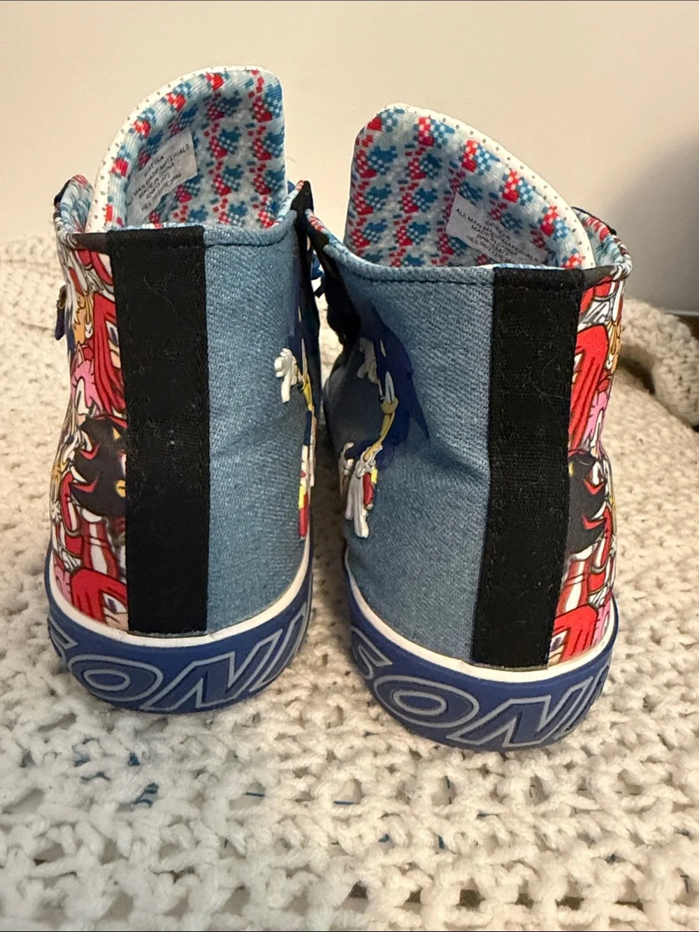 Ground Up Kids Blue Sonic Character High-Top Sneakers size 5 big kids